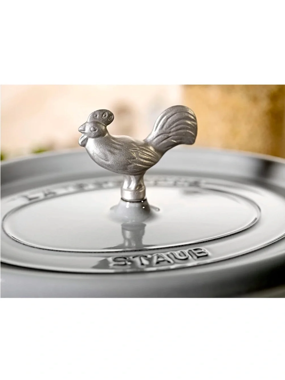 Staub Animal Rooster Knob Stainless Steel Fits Le Creuset Dutch Oven New